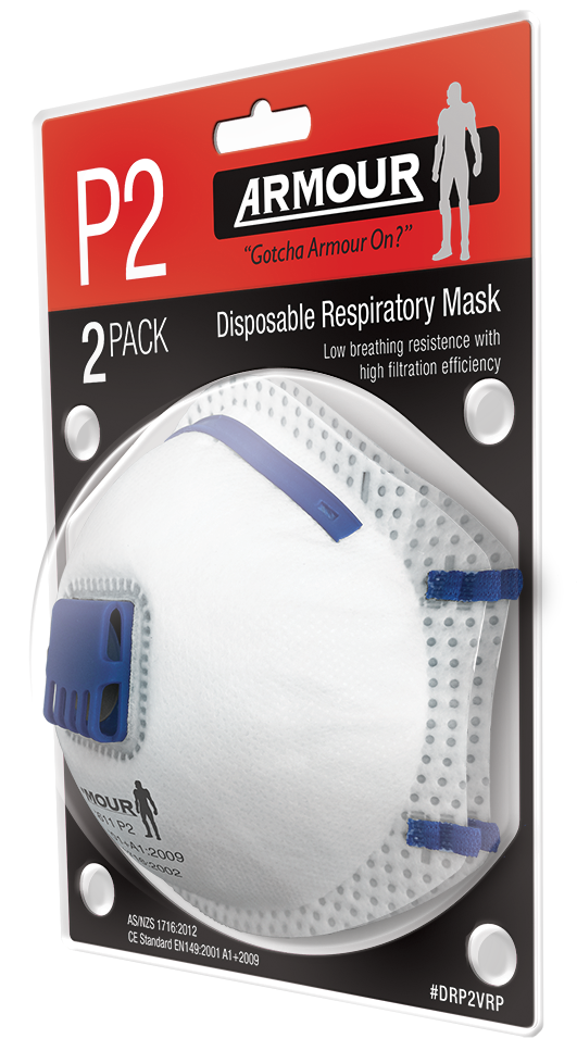 Armour Safety Products Pty Ltd. - Armour Disposable Respirator Valve Blister Pack – P2