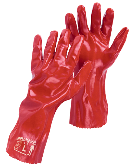Armour Safety Products Pty Ltd. - Armour Red PVC Gauntlet Glove – 35cm