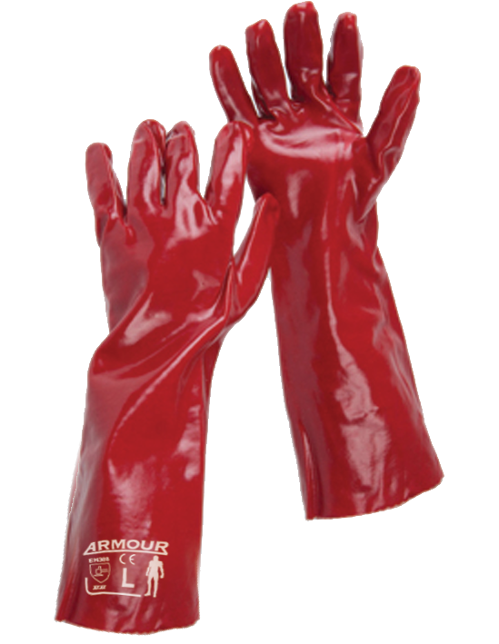Armour Safety Products Pty Ltd. - Armour Red PVC Gauntlet Glove – 45cm