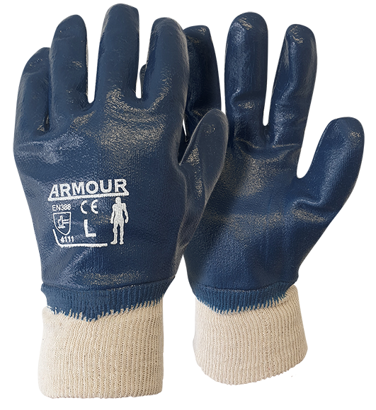 GRX Blue Latex Crinkle Industrial Gloves