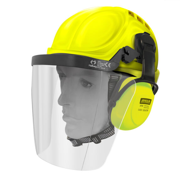 Armour Safety Products Pty Ltd. - Armour | Hellberg Hard Hat Earmuff & Clear Visor Kit – EN397