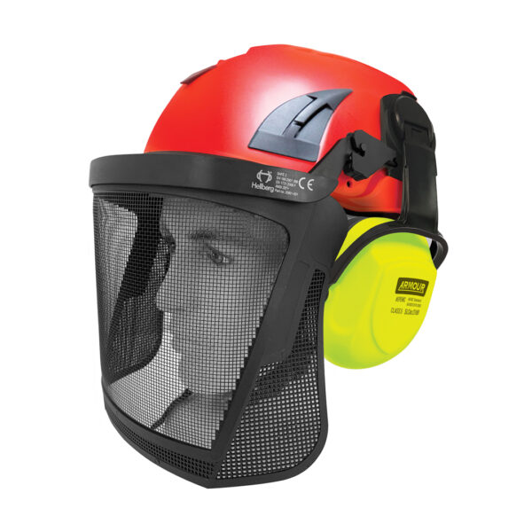 Armour Safety Products Pty Ltd. - Armour | Hellberg Climbing Helmet Earmuff & Mesh Visor Kit – EN12492