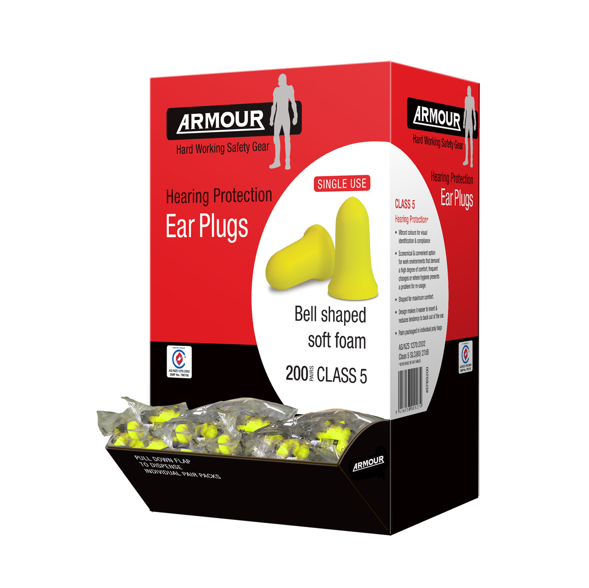 Armour Safety Products Pty Ltd. - Armour Bell Ear Plug Uncorded – Class 5