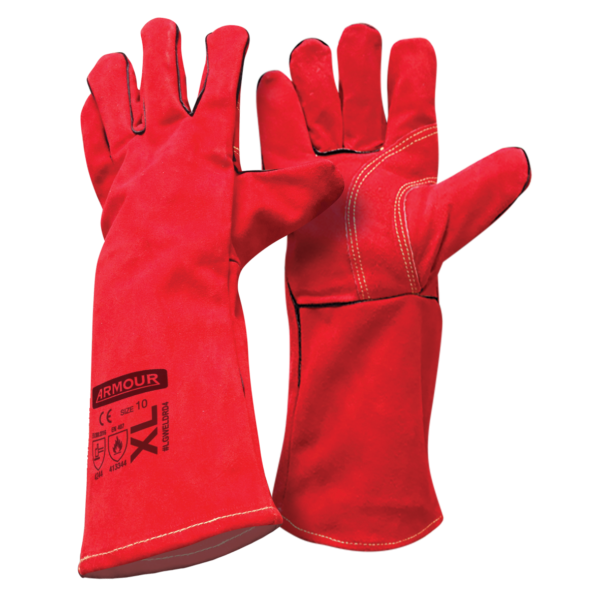 Armour Safety Products Pty Ltd. - Armour Leather Red Welding Glove – 40cm