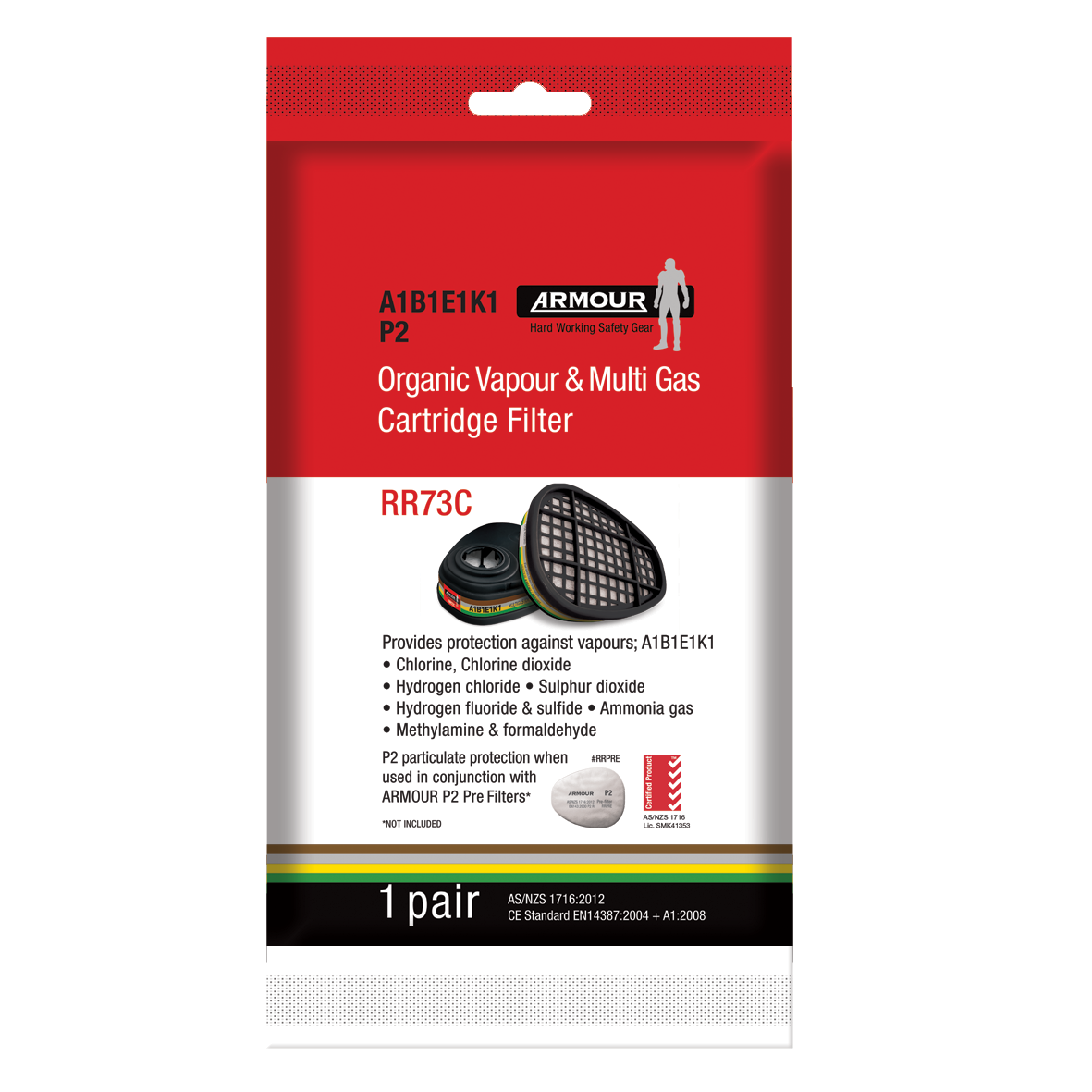 Armour Safety Products Pty Ltd. - Armour Multi Gas Cartridge – A1B1E1K1